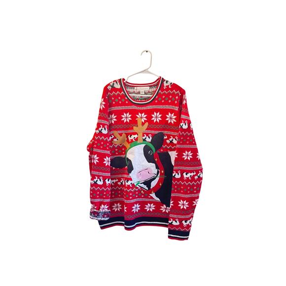 Jolly Sweaters Men’s XL Red Ugly Christmas Sweater - Picture 1 of 7